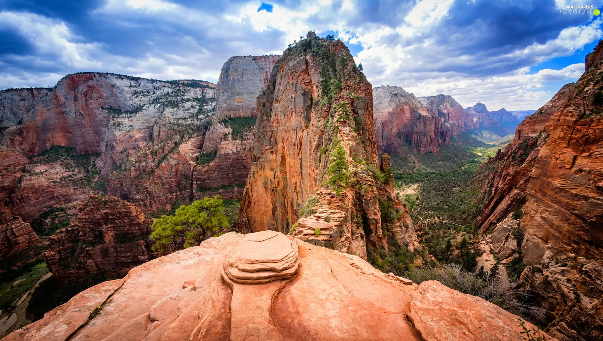 Zion National Park, The United States, canyon, rocks, Angels Landing, Utah State