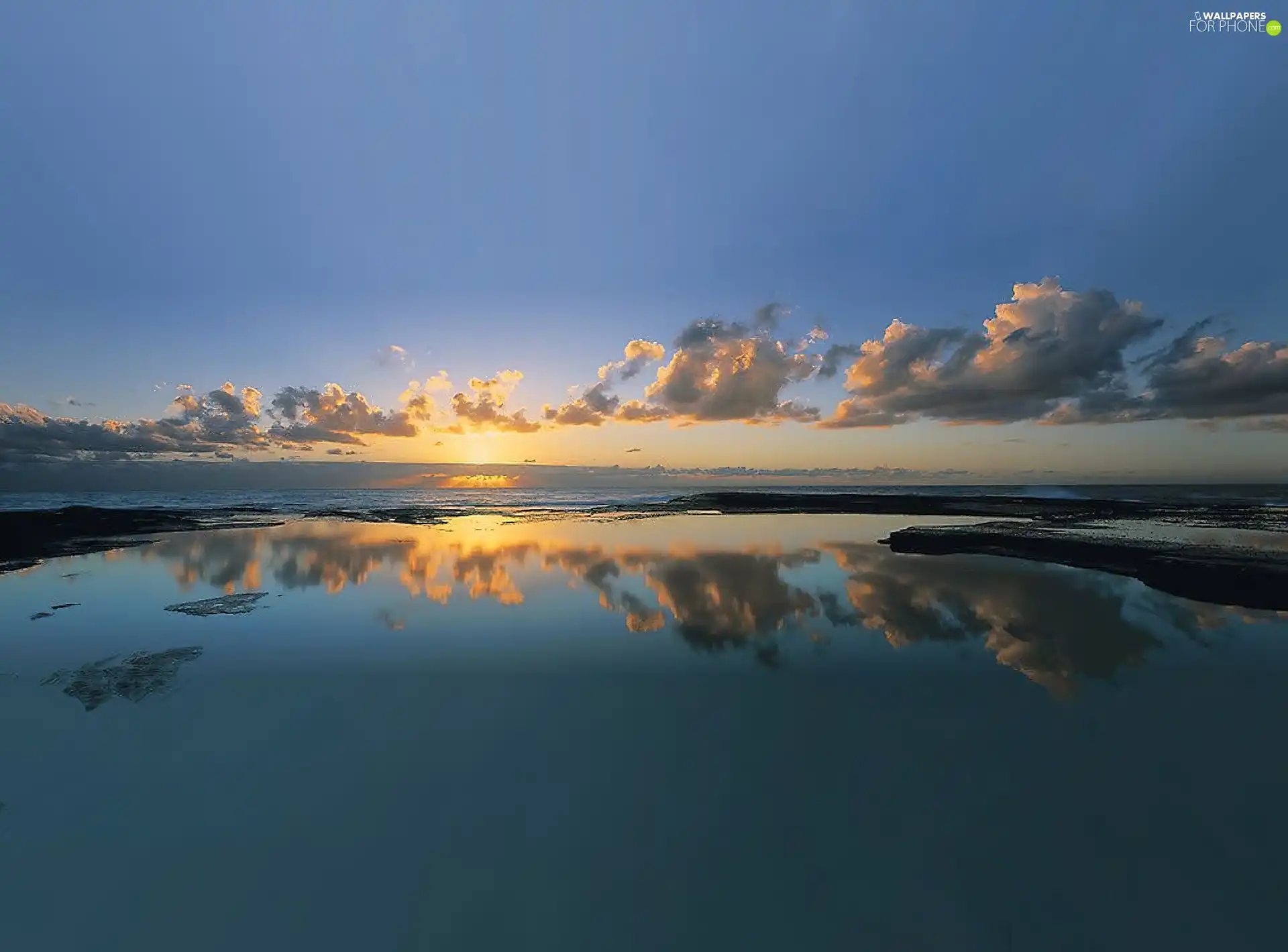 east, sea, clouds, sun