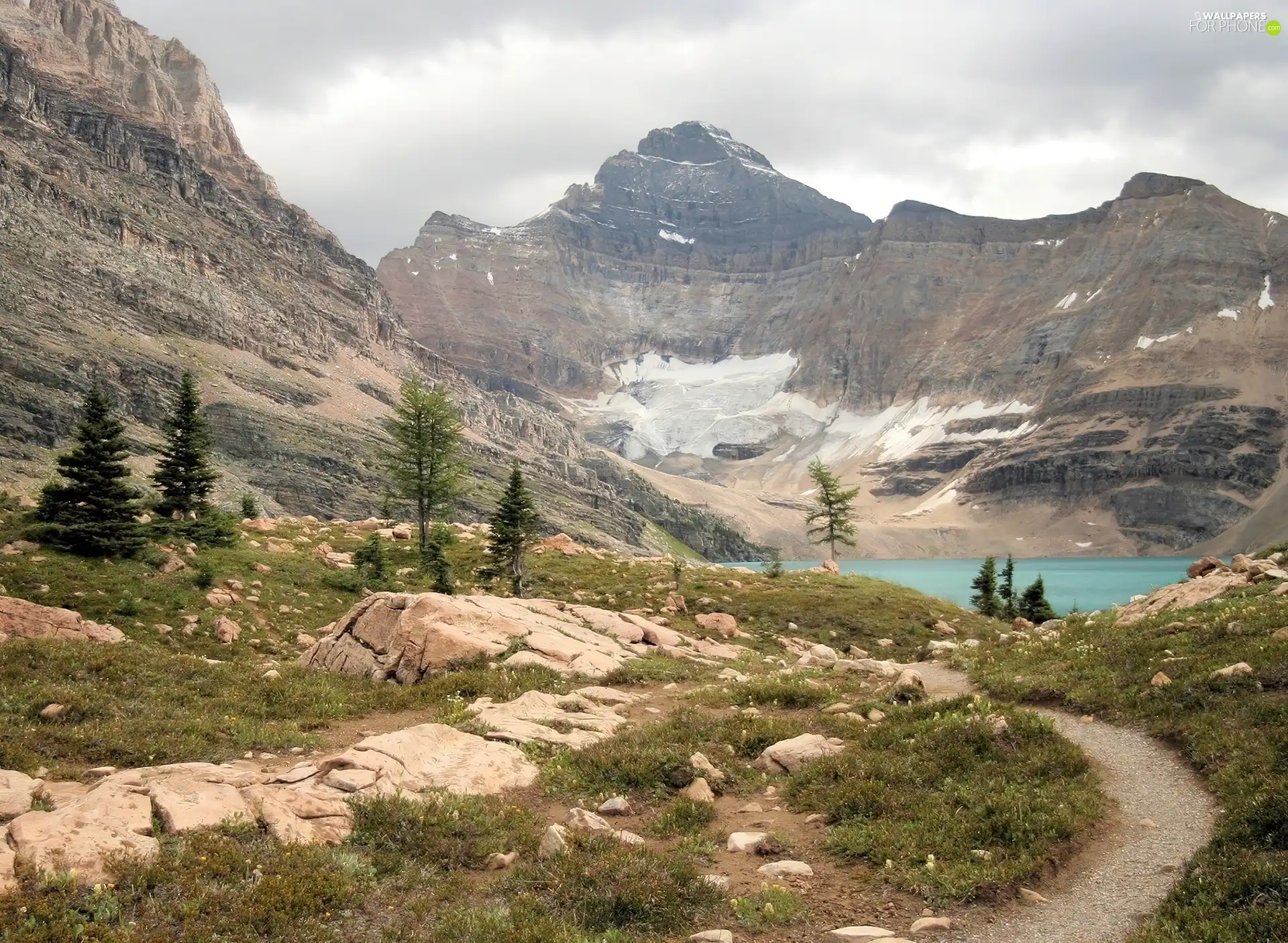 lake, Christmas, clouds, Mountains