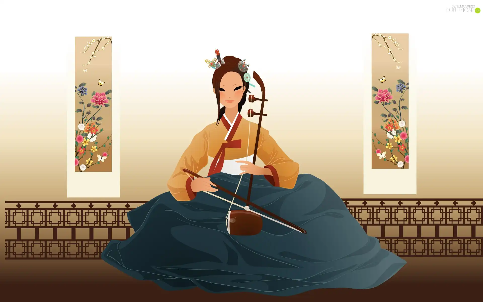 Women, game, instrument, Japanese