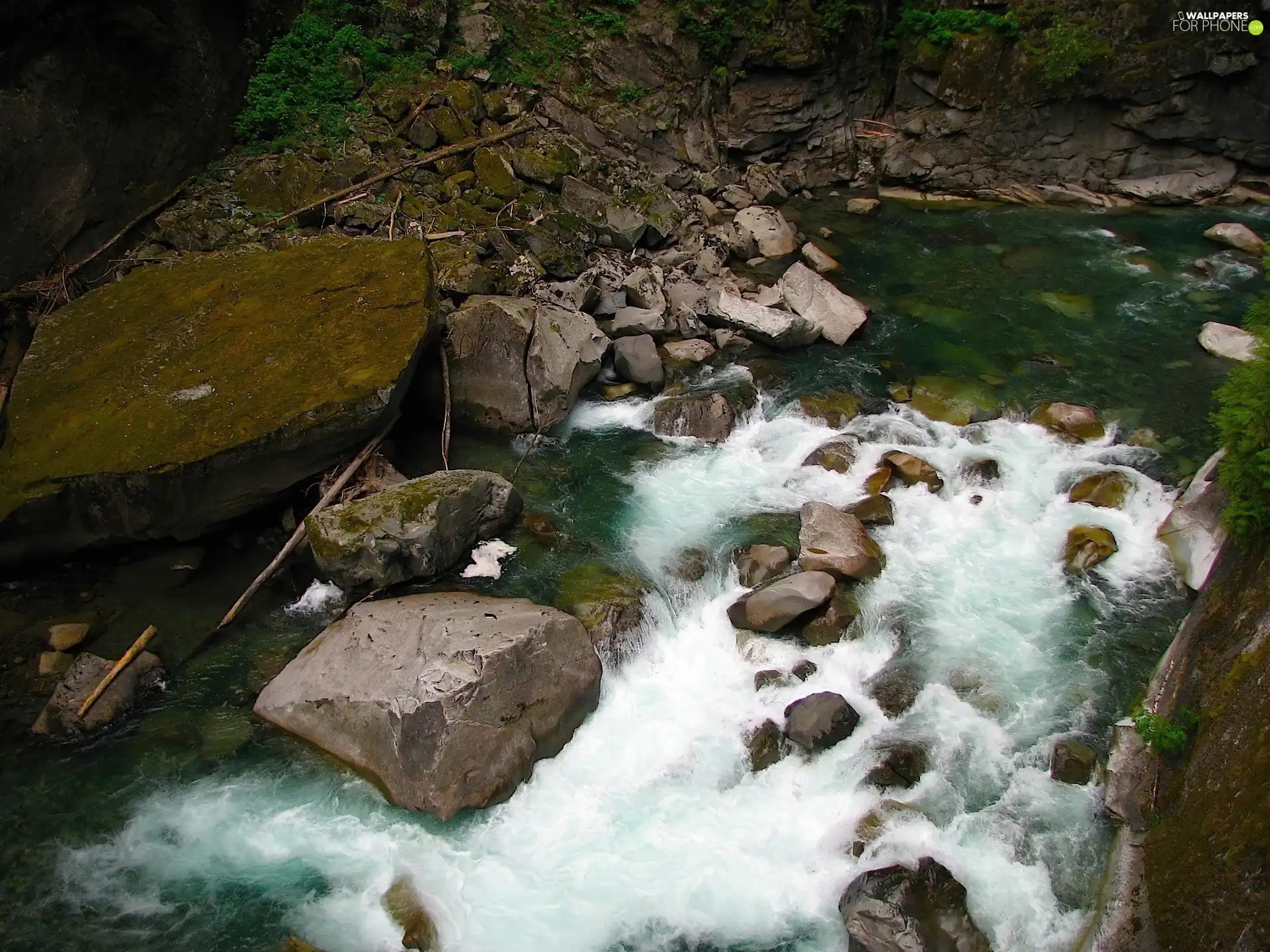 River, rocks, Stones