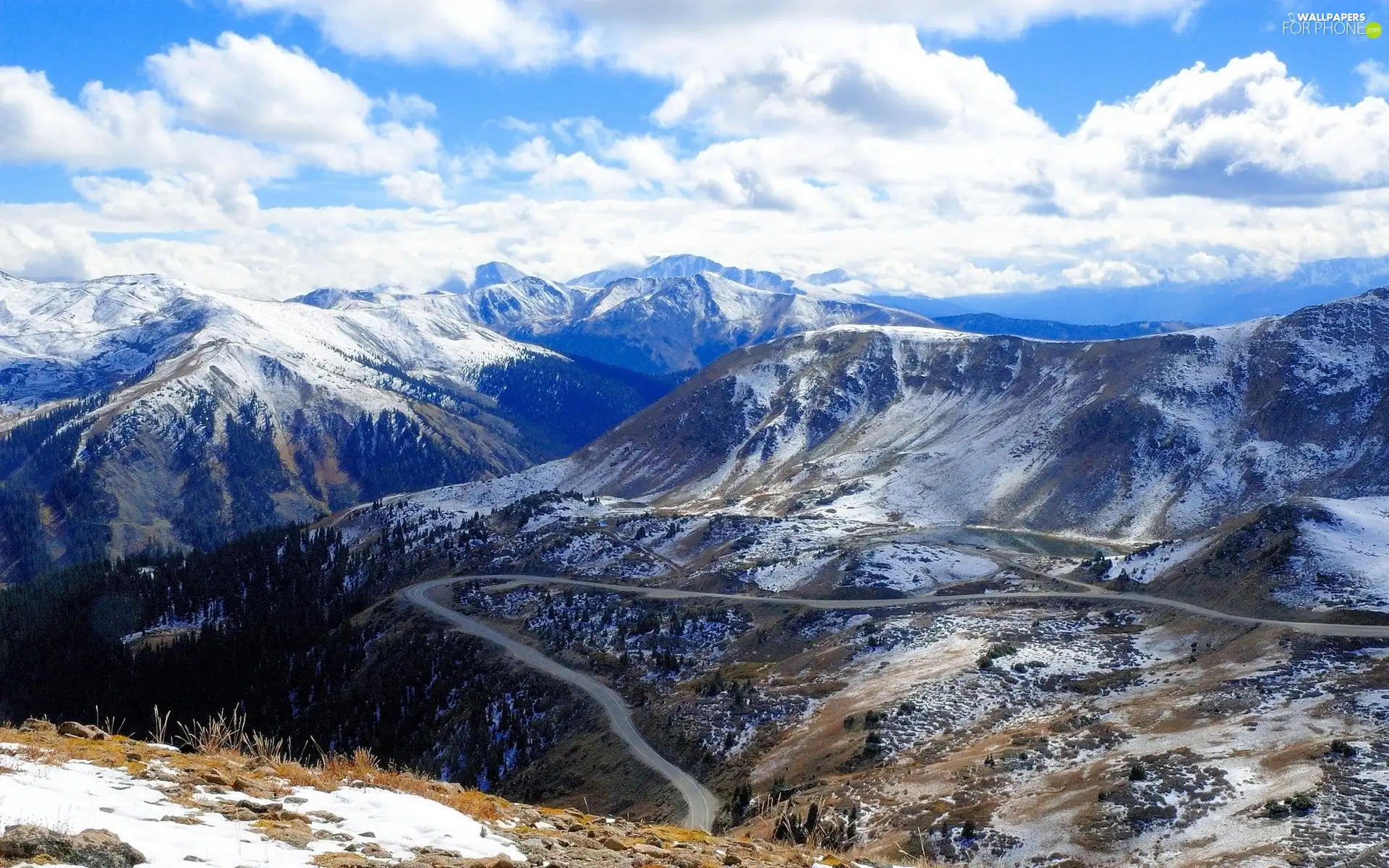 Sky, Mountains, Way