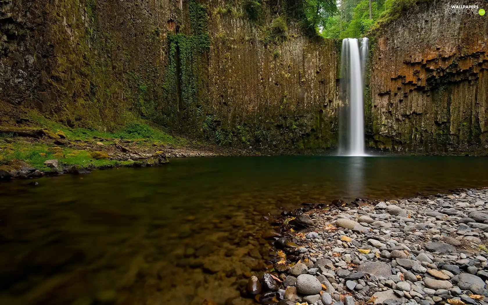 Stones, waterfall, River