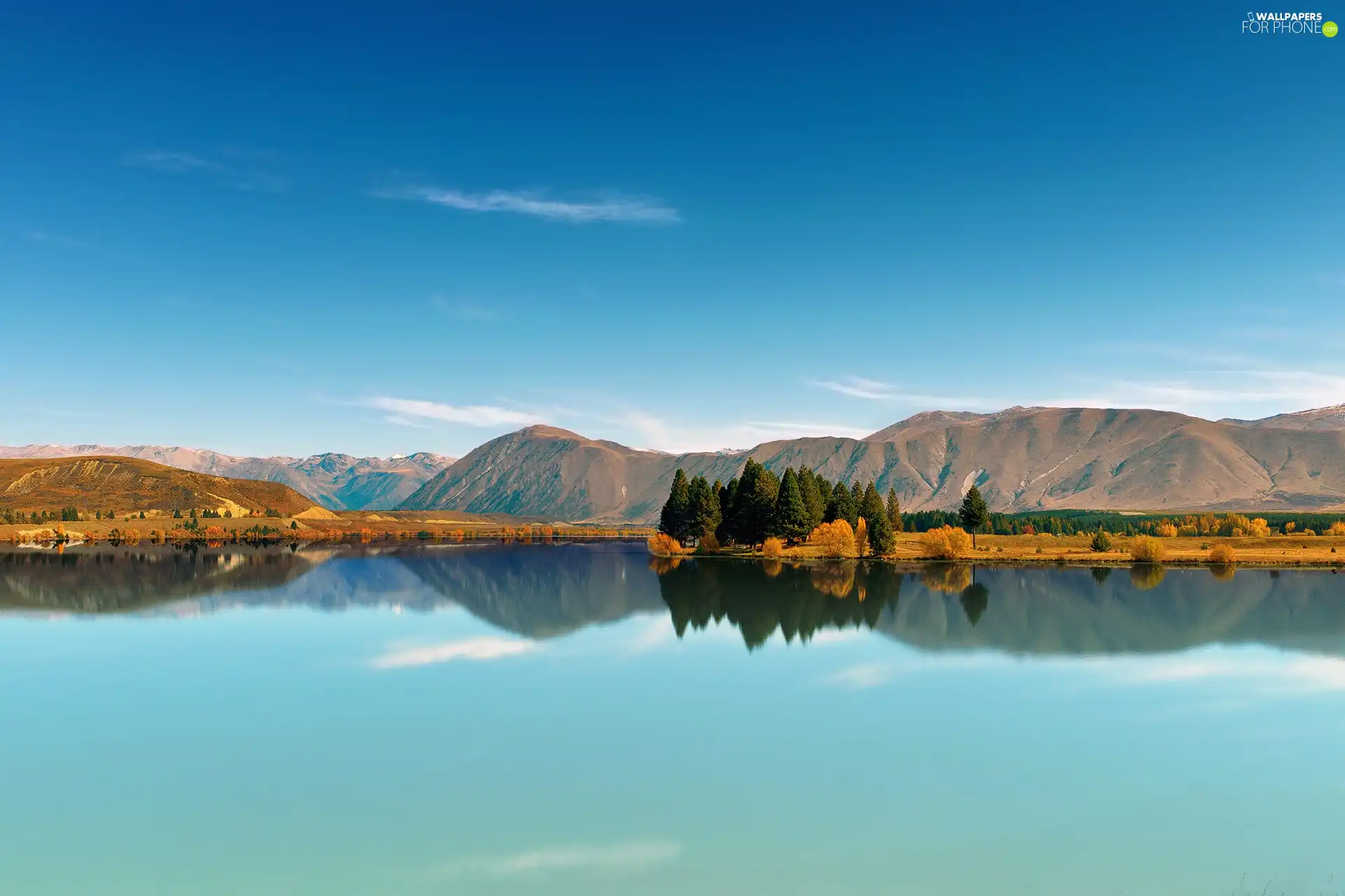 lake, viewes, The Hills, trees