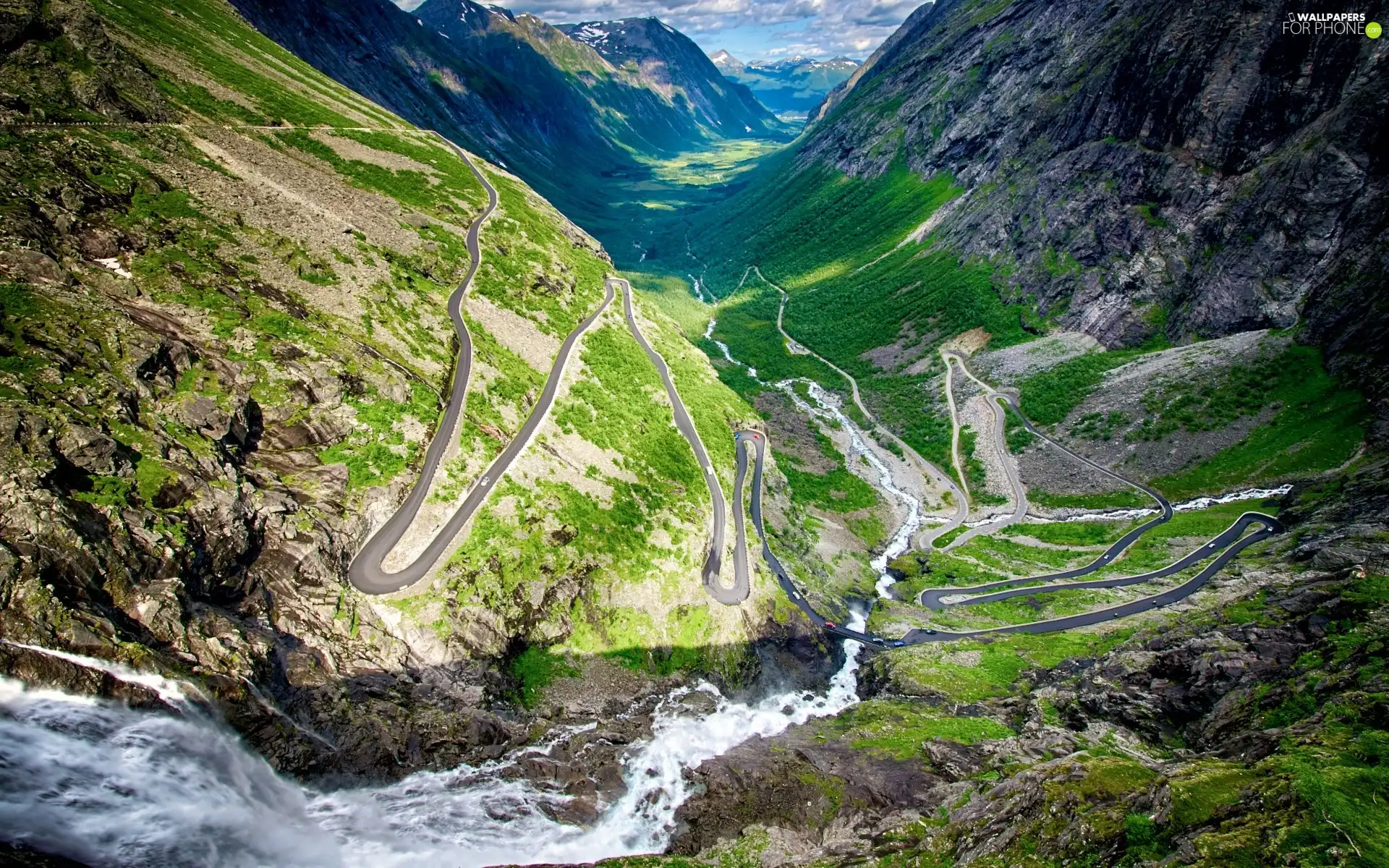 Way, Mountains, green